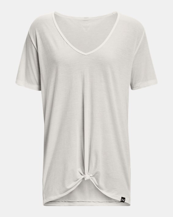 Women's Project Rock Completer Deep V T-Shirt, White, pdpMainDesktop image number 7